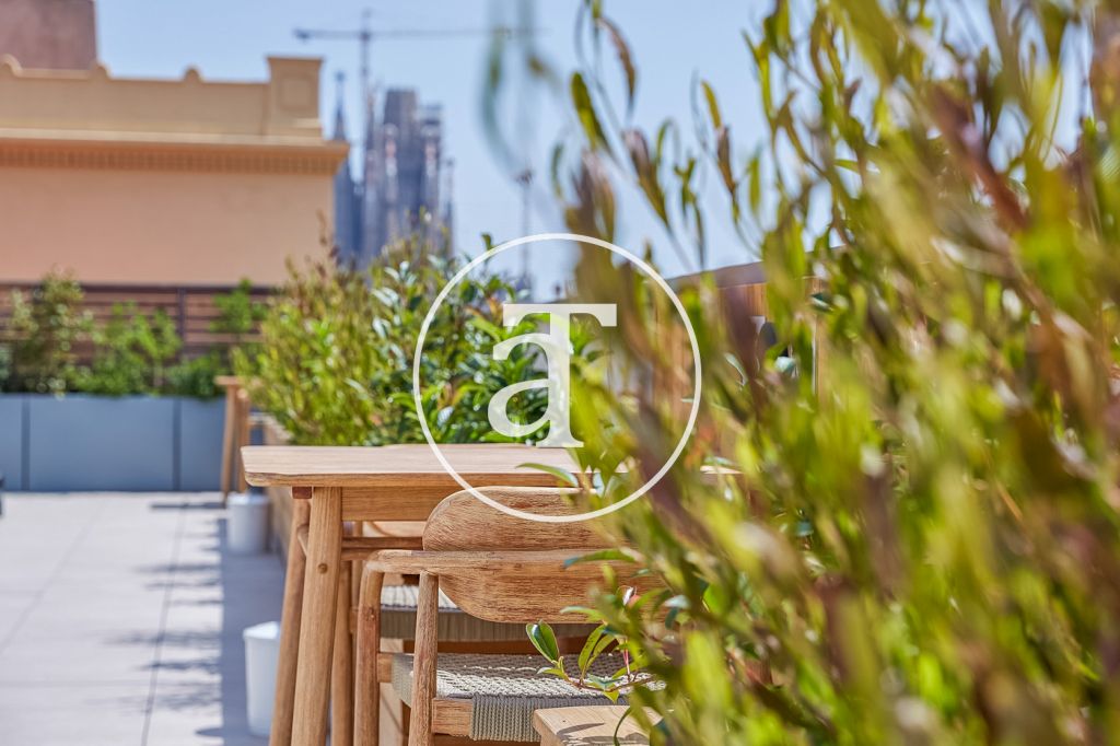 Monthly rental apartment with 3 bedrooms, terrace and shared pool close to Diagonal Av. 59