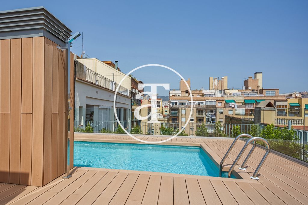 Monthly rental apartment with 3 bedrooms, terrace and shared pool close to Diagonal Av. 54