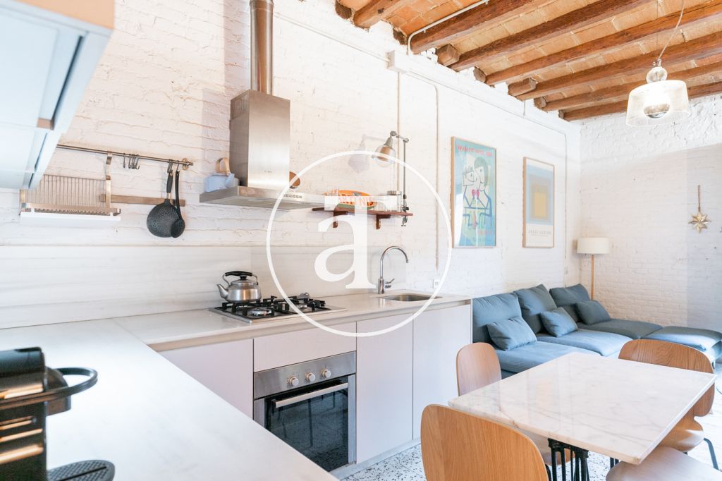 Monthly rental apartment with 1 bedroom a few steps away from Montjuic 17