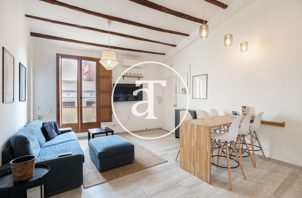 Monthly rental apartment with 2 bedrooms and terrace in Sants 2