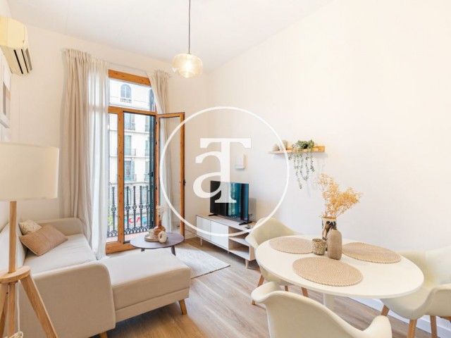 Monthly rental apartment with 1 double bedroom and terrace in Eixample