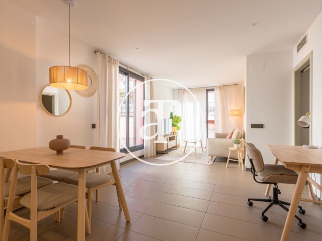 Monthly rental apartment with 1 double bedroom and terrace in Sarrià