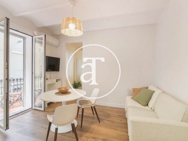 Monthly rental apartment with 1 bedroom and 1 bathroom close to La Barceloneta beach.