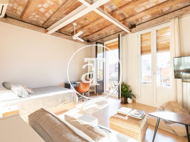 Monthly rental apartment with 1 bedroom, 1 bathroom, balcony and views of Collserola in Sants