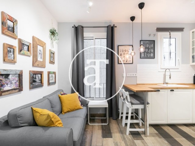 Monthly rental apartment with one bedroom and balcony in Sants-Montjuic